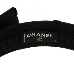 Pre Owned Chanel CC Black Bow Headband