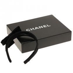 Pre Owned Chanel CC Black Bow Headband