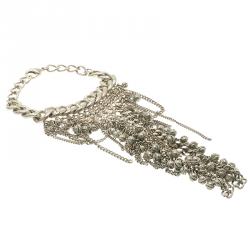 Pre Owned أسورة شانيل بومباي CC بسلاسل فضية اللون