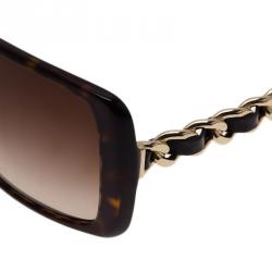 مملوكة مسبقًا نظارة شمسية شانيل 5208 سلسلة مربعة بني