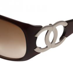 Pre Owned Chanel Brown CC Logo Sunglasses