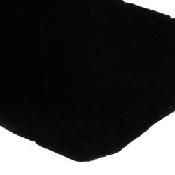 Pre Owned Chanel Black Quilted Velvet Phone Pouch