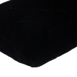 Pre Owned Chanel Black Quilted Velvet Phone Pouch