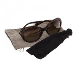 Pre Owned Chanel Tortoise Frame Bijoux Square Sunglasses