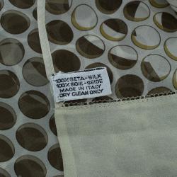 مملوكة مسبقًا Chanel Brown and White Printed Silk Logo Scarf 