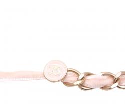 مملوكة مسبقًا Chanel Pink Velvet and Chain Camellia Belt