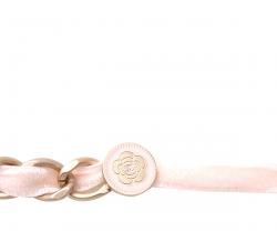 مملوكة مسبقًا Chanel Pink Velvet and Chain Camellia Belt