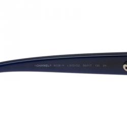 Pre Owned Chanel Blue 6038 Pearl Embellished Cat Eye Sunglasses