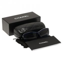 Pre Owned Chanel Blue 6038 Pearl Embellished Cat Eye Sunglasses