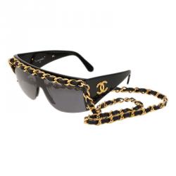 Pre Owned نظارة شانيل فينتدج شيلد سوداء بسلسلة