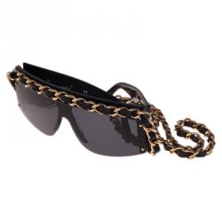 Pre Owned نظارة شانيل فينتدج شيلد سوداء بسلسلة