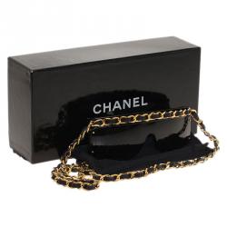 Pre Owned نظارة شانيل فينتدج شيلد سوداء بسلسلة