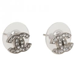 Chanel CC Crystal Mini Stud Earrings