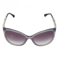 Pre Owned Chanel Grey 5307 Crystal Cat Eye Sunglasses