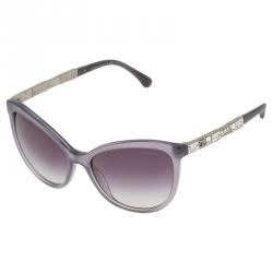 Pre Owned Chanel Grey 5307 Crystal Cat Eye Sunglasses