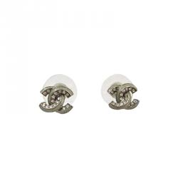 CHANEL, Jewelry, Chanel 23k Mini Cc Stud Earrings