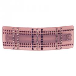 Pre Owned Chanel CC Crystal Pink Resin Hairclip