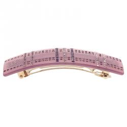 Pre Owned Chanel CC Crystal Pink Resin Hairclip