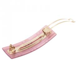 Pre Owned Chanel CC Crystal Pink Resin Hairclip