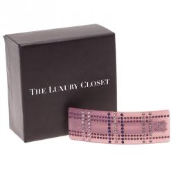 Pre Owned Chanel CC Crystal Pink Resin Hairclip