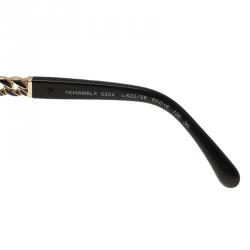 Chanel Black and Gold Chain Cat Eye Sunglasses 