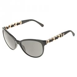 Pre Owned Chanel Black 5215Q CC Chain Cat Eye Sunglasses