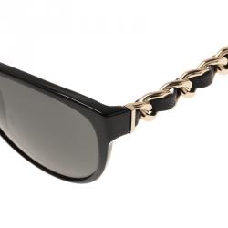 Pre Owned Chanel Black 5215Q CC Chain Cat Eye Sunglasses