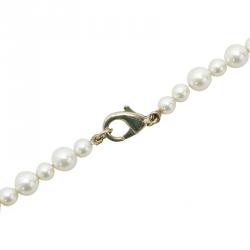 Pre Owned Chanel CC and Faux Pearl Long Necklace