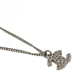 Pre Owned Chanel CC Crystal Mini Pendant Necklace