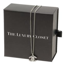 Pre Owned Chanel CC Crystal Mini Pendant Necklace