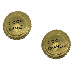 Pre Owned Chanel Coco Chanel Gold Tone Clip on Earrings