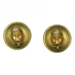 Pre Owned Chanel Coco Chanel Gold Tone Clip on Earrings