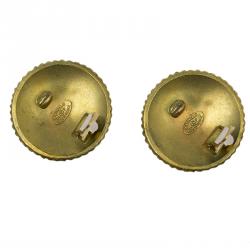 Pre Owned Chanel Coco Chanel Gold Tone Clip on Earrings
