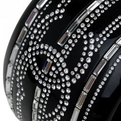 Chanel CC Crystals Black Resin Bangle Bracelet