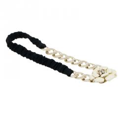Pre Owned Chanel White Enamel Camellia Chain Headband