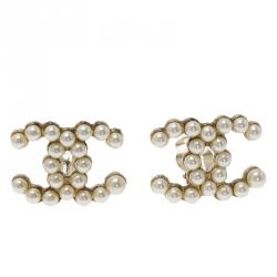 Chanel CC Pearl Earrings Chanel