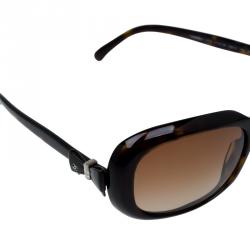 Pre Owned Chanel Tortoise 5170 CC Bow Rectangle Sunglasses