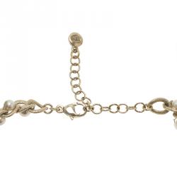 مملوكة مسبقًا Chanel CC and Lion Head Faux Pearl and Crystals Necklace