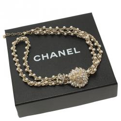 مملوكة مسبقًا Chanel CC and Lion Head Faux Pearl and Crystals Necklace