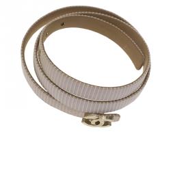 Pre Owned Chanel Blush Pink Satin CC Buckle Waist Belt 75CM