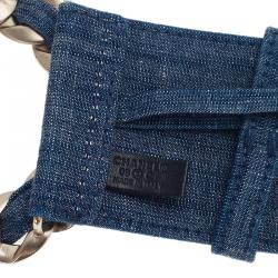 Pre Owned Chanel Blue Denim Chain Buckle Belt 75CM