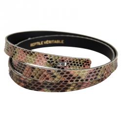 Pre Owned حزام شانيل CC جلد ثعبان متعدد الألوان 70 سم