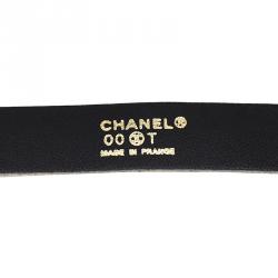 Pre Owned حزام شانيل CC جلد ثعبان متعدد الألوان 70 سم