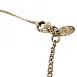 Pre Owned Chanel CC White Enamel Silver Tone Pendant Necklace