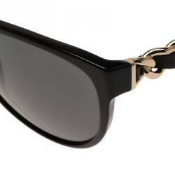 Pre Owned Chanel Black 5215 Chain Detail Cat Eye Sunglasses