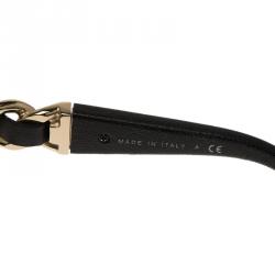 Pre Owned Chanel Black 5215 Chain Detail Cat Eye Sunglasses