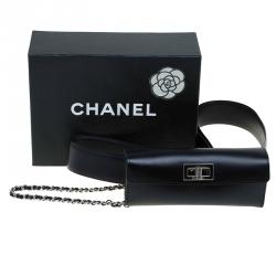 Pre Owned Chanel Black Leather Mademoiselle Waist Belt Bag