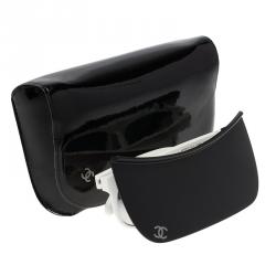 Pre Owned نظارة شمسية شانيل شيلد S1476 71046 بحاجب شمسي بيضاء