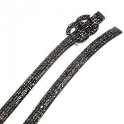 Pre Owned Chanel Black Sequin CC Skinny Belt 100 CM