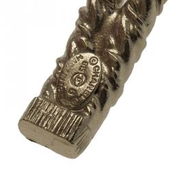 مملوكة مسبقًا Chanel CC Metallic Pearl Gold Tone Cuff Bracelet